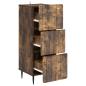 Preview: Schubladenschrank 33 x 34,5 x 92 cm Holzwerkstoff Räuchereiche