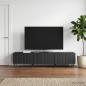 Preview: ARDEBO.de - TV-Schränk Schwarz 147 x 34,5 x 32 cm Holzwerkstoff