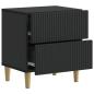Preview: Nachttisch Schwarz 43 x 34,5 x 48 cm Holzwerkstoff