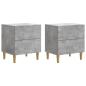 Preview: Nachttisch 2 Stk. Betongrau 43 x 34,5 x 48 cm Holzwerkstoff