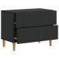Preview: Nachttisch Schwarz 62 x 34,5 x 48 cm Holzwerkstoff