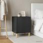 Preview: Nachttisch 2 stk. Schwarz 43 x 34,5 x 50 cm Holzwerkstoff