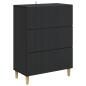 Preview: Schubladenschrank 66 x 34,5 x 90 cm Holzwerkstoff Schwarz
