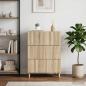 Preview: ARDEBO.de - Schubladenschrank 66 x 34,5 x 90 cm Holzwerkstoff Sonoma-Eiche