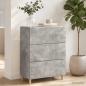 Preview: ARDEBO.de - Schubladenschrank 66 x 34,5 x 90 cm Holzwerkstoff Betongrau