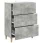 Preview: Schubladenschrank 66 x 34,5 x 90 cm Holzwerkstoff Betongrau