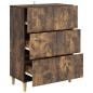 Preview: Schubladenschrank 66 x 34,5 x 90 cm Holzwerkstoff Räuchereiche