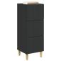 Preview: Schubladenschrank Schwarz 33 x 34,5 x 90 cm Holzwerkstoff