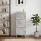 Preview: ARDEBO.de - Schubladenschrank Betongrau 33 x 34,5 x 90 cm Holzwerkstoff