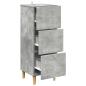 Preview: Schubladenschrank Betongrau 33 x 34,5 x 90 cm Holzwerkstoff