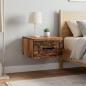 Preview: ARDEBO.de - Wandmontierter Nachttisch 2 stk. Altholz 34,5 x 33 x 20 cm