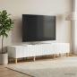 Preview: ARDEBO.de - TV-Schränk Hochglanz Weiß 147 x 34,5 x 30 cm Holzwerkstoff