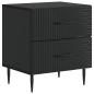 Preview: Nachttisch Schwarz 43 x 34,5 x 47,5 cm Holzwerkstoff