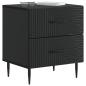 Preview: Nachttisch Schwarz 43 x 34,5 x 47,5 cm Holzwerkstoff