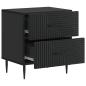 Preview: Nachttisch Schwarz 43 x 34,5 x 47,5 cm Holzwerkstoff