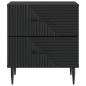Preview: Nachttisch Schwarz 43 x 34,5 x 47,5 cm Holzwerkstoff