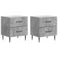 Preview: Nachttisch 2 Stk. Betongrau 43 x 34,5 x 47,5 cm Holzwerkstoff