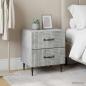 Preview: Nachttisch 2 Stk. Betongrau 43 x 34,5 x 47,5 cm Holzwerkstoff