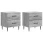 Preview: Nachttisch 2 Stk. Sonoma-Grau 43 x 34,5 x 47,5 cm Holzwerkstoff