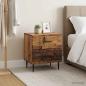 Preview: ARDEBO.de - Nachttisch 2 Stk. Altholz 43 x 34,5 x 47,5 cm Holzwerkstoff