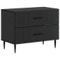 Preview: Nachttisch Schwarz 62 x 34,5 x 47,5 cm Holzwerkstoff
