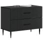 Preview: Nachttisch Schwarz 62 x 34,5 x 47,5 cm Holzwerkstoff