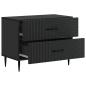 Preview: Nachttisch Schwarz 62 x 34,5 x 47,5 cm Holzwerkstoff