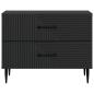 Preview: Nachttisch Schwarz 62 x 34,5 x 47,5 cm Holzwerkstoff