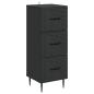 Preview: Schubladenschrank Schwarz 33 x 34,5 x 89,5 cm Holzwerkstoff