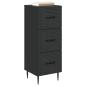 Preview: Schubladenschrank Schwarz 33 x 34,5 x 89,5 cm Holzwerkstoff