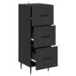 Preview: Schubladenschrank Schwarz 33 x 34,5 x 89,5 cm Holzwerkstoff