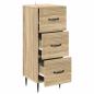 Preview: Schubladenschrank Sonoma-Eiche 33 x 34,5 x 89,5 cm