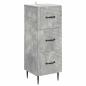 Preview: Schubladenschrank Betongrau 33 x 34,5 x 89,5 cm Holzwerkstoff
