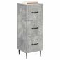 Preview: Schubladenschrank Betongrau 33 x 34,5 x 89,5 cm Holzwerkstoff