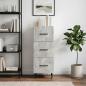 Preview: Schubladenschrank Betongrau 33 x 34,5 x 89,5 cm Holzwerkstoff