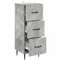 Preview: Schubladenschrank Betongrau 33 x 34,5 x 89,5 cm Holzwerkstoff