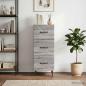 Preview: ARDEBO.de - Schubladenschrank Graues Sonoma 33 x 34,5 x 89,5 cm