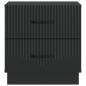Preview: Nachttisch Schwarz 43 x 34,5 x 44,5 cm Holzwerkstoff