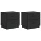 Preview: Nachttisch 2 stk. Schwarz 43 x 34,5 x 44,5 cm Holzwerkstoff