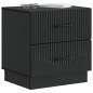 Preview: Nachttisch 2 stk. Schwarz 43 x 34,5 x 44,5 cm Holzwerkstoff
