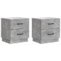 Preview: Nachttisch 2 stk. Betongrau 43 x 34,5 x 44,5 cm Holzwerkstoff