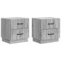 Preview: Nachttisch 2 stk. Graues Sonoma 43 x 34,5 x 44,5 cm