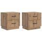 Preview: Nachttisch 2 stk. Artisan-Eiche 43 x 34,5 x 44,5 cm