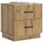 Preview: Nachttisch 2 stk. Artisan-Eiche 43 x 34,5 x 44,5 cm