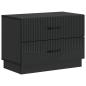 Preview: Nachttisch Schwarz 62 x 34,5 x 44,5 cm Holzwerkstoff