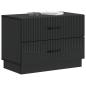 Preview: Nachttisch Schwarz 62 x 34,5 x 44,5 cm Holzwerkstoff