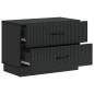 Preview: Nachttisch Schwarz 62 x 34,5 x 44,5 cm Holzwerkstoff