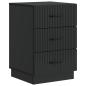 Preview: Nachttisch Schwarz 43 x 41 x 63,5 cm Holzwerkstoff