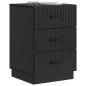 Preview: Nachttisch Schwarz 43 x 41 x 63,5 cm Holzwerkstoff