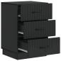 Preview: Nachttisch Schwarz 43 x 41 x 63,5 cm Holzwerkstoff